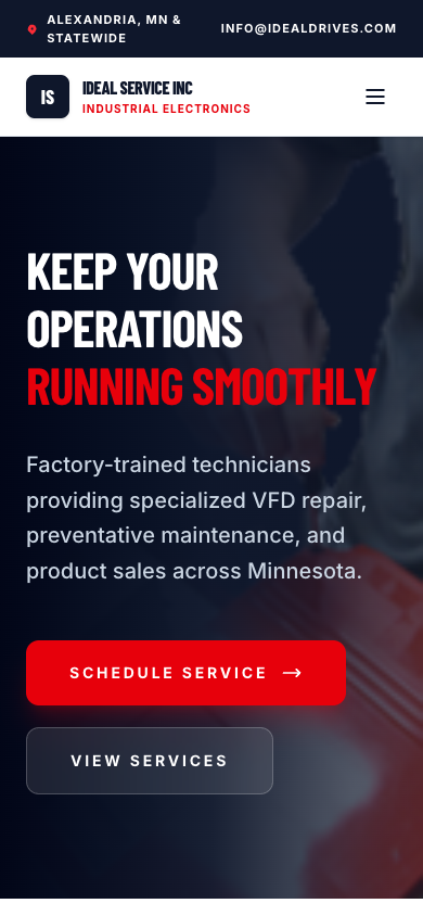 Ideal Service Inc — redesigned mobile view