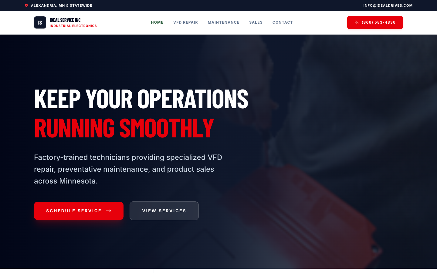 Ideal Service Inc — redesigned by Lake Country Web