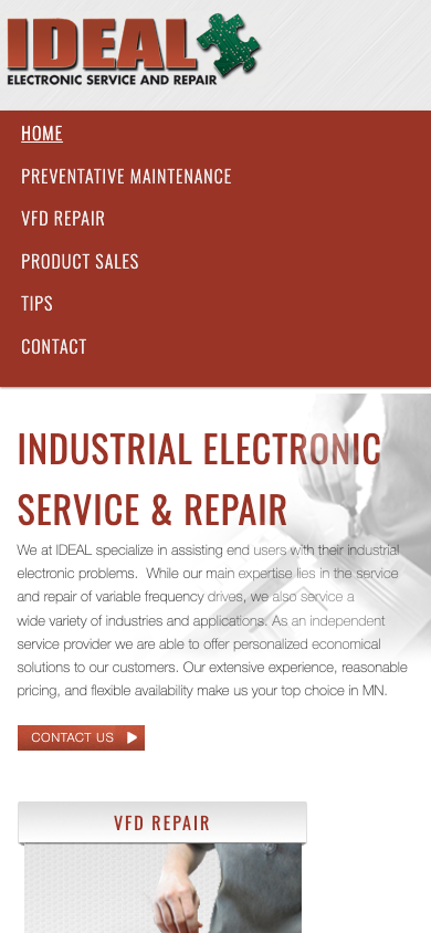 Ideal Service Inc — original mobile view